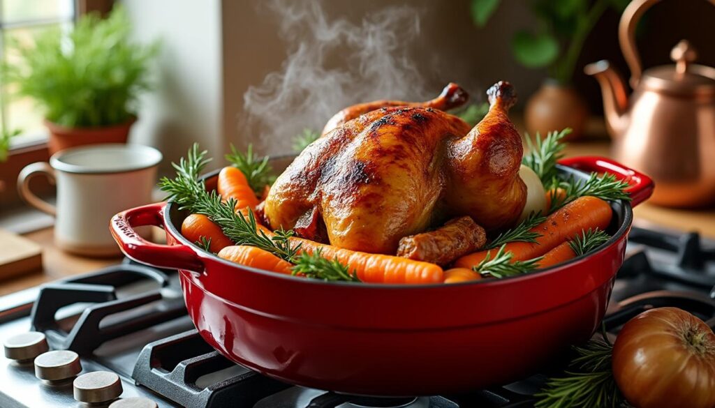 découvrez une recette simple et savoureuse de chapon en cocotte sans utiliser le four, pour une cuisson parfaite et un plat tendre et délicieux.