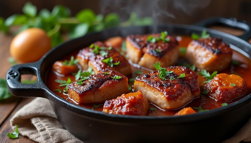 découvrez notre recette traditionnelle de joue de porc façon grand-mère, mijotée lentement pour des saveurs authentiques et une tendreté exceptionnelle.