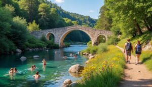 découvrez le pont de la cerise à gilette, un lieu idéal pour la baignade, la randonnée et profiter pleinement de la nature environnante.