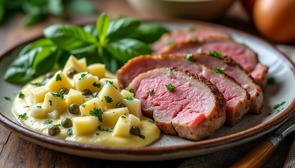 découvrez notre recette traditionnelle facile de tête de veau accompagnée d'une savoureuse sauce gribiche, parfaite pour un repas authentique et gourmand.