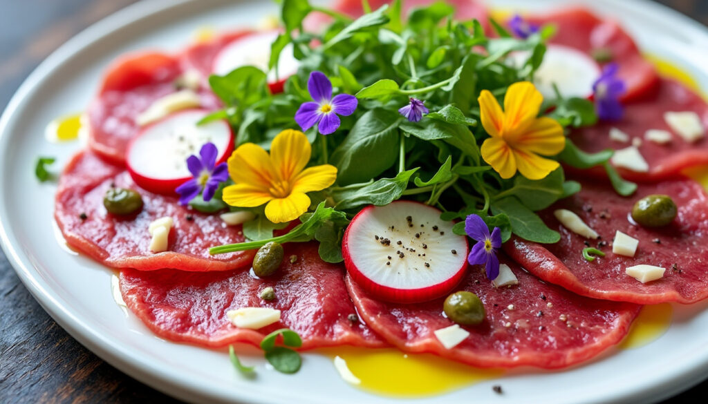 découvrez nos idées fraîches et gourmandes pour sublimer l'accompagnement de votre carpaccio de bœuf et régaler vos convives avec des saveurs délicates.