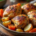 découvrez une recette facile de cuisses de poulet au four avec une peau délicieusement croustillante, idéale pour un repas savoureux et rapide.
