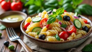 découvrez une recette simple et rapide de salade de pâtes à la sauce maison, parfaite pour un repas frais et savoureux en toute saison.