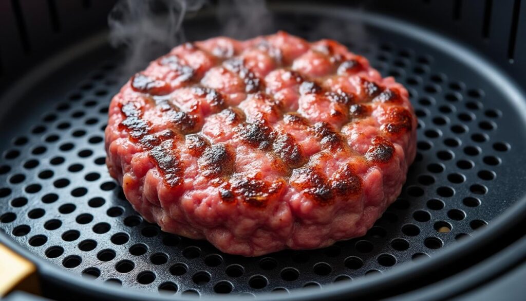 découvrez comment cuire rapidement et parfaitement votre steak haché surgelé avec une air fryer pour un repas savoureux et facile.