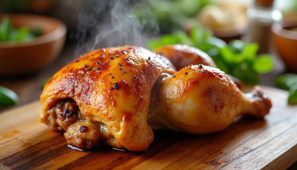 découvrez notre guide simple pour réussir la cuisson des cuisses de poulet, obtenir une chair tendre et une peau dorée à la perfection.