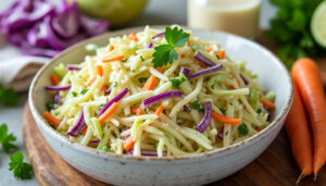 découvrez la recette traditionnelle du coleslaw, une salade américaine facile et rapide à préparer, parfaite pour accompagner vos repas avec fraîcheur et saveurs.