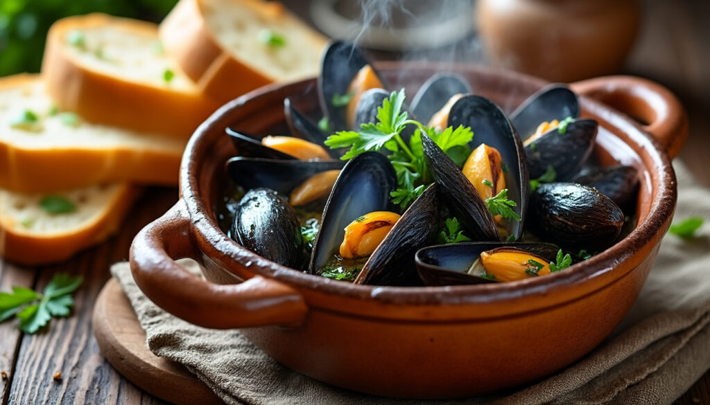 découvrez la recette traditionnelle facile des moules marinières façon grand-mère, un plat savoureux et authentique à préparer en toute simplicité pour régaler vos proches.
