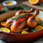 découvrez une recette facile et rapide de canard à l'orange en cocotte, parfaite pour un repas savoureux et élégant.