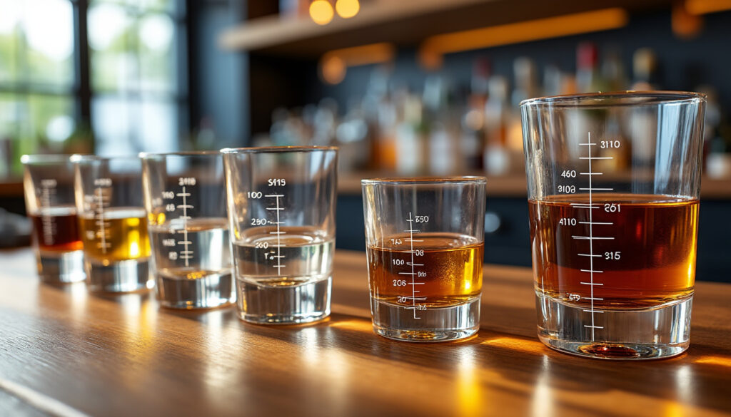 découvrez notre tableau des doses d’alcool en centilitres utilisé au bar pour servir vos cocktails et boissons avec précision et conformité.