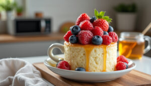 découvrez une recette rapide et facile de cake mug healthy, légère et préparée au micro-ondes pour un délicieux goûter express et équilibré.