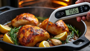 découvrez le temps de cuisson idéal pour une cuisse de poulet au four et nos astuces pour obtenir une peau croustillante et une viande tendre et juteuse.