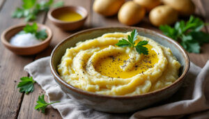 découvrez une recette facile d’écrasé de pommes de terre à l’huile d’olive, savoureuse et fondante, idéale pour accompagner vos plats.